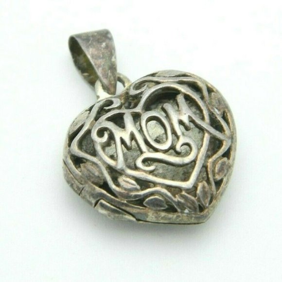 Vintage Jewelry - Sterling Silver .925 Mom Filigree Locket